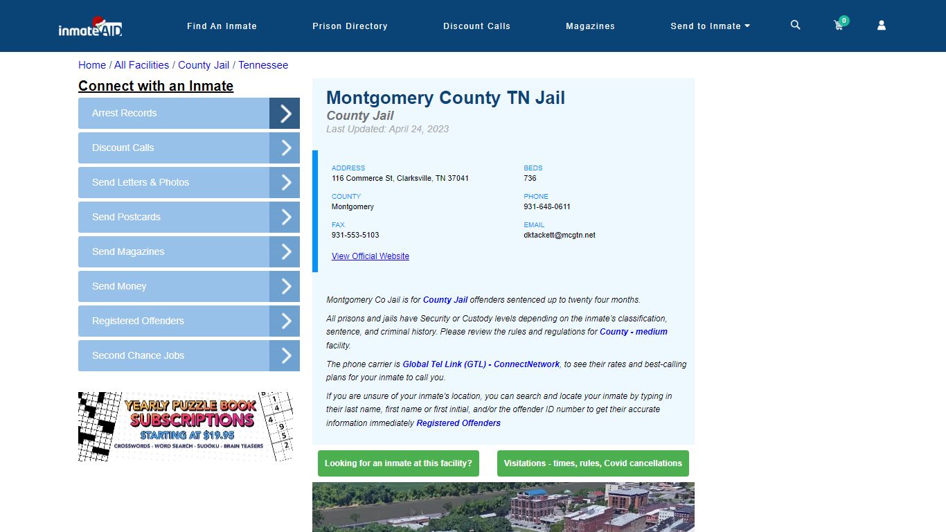 Montgomery County TN Jail - Inmate Locator - Clarksville, TN