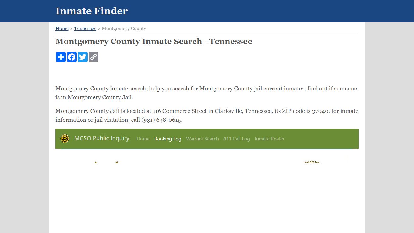 Montgomery County Inmate Search - Tennessee